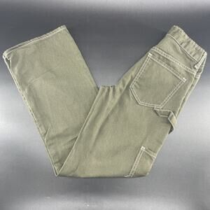 SONG Womens 00/23 Carpenter Jeans Olive Green Boyfriend Fit Y2K Cotton Denim